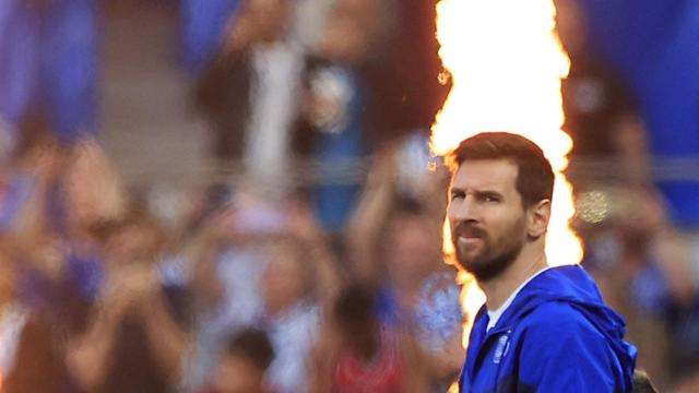 Leo Messi, antes de un partido del PSG