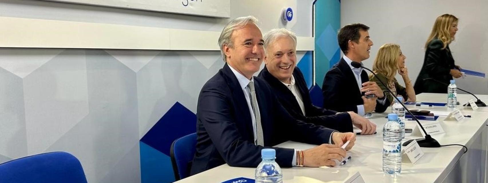 El presidente del PP Aragón, Jorge Azcón, ha presidido la Junta Directiva Regional.