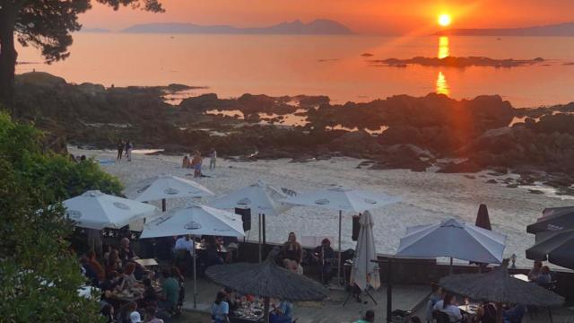 Terraza de O Pirata con vistas en Vigo