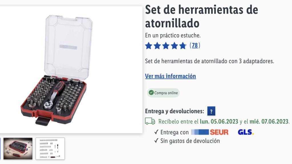 Set de herramientas de atornillado.