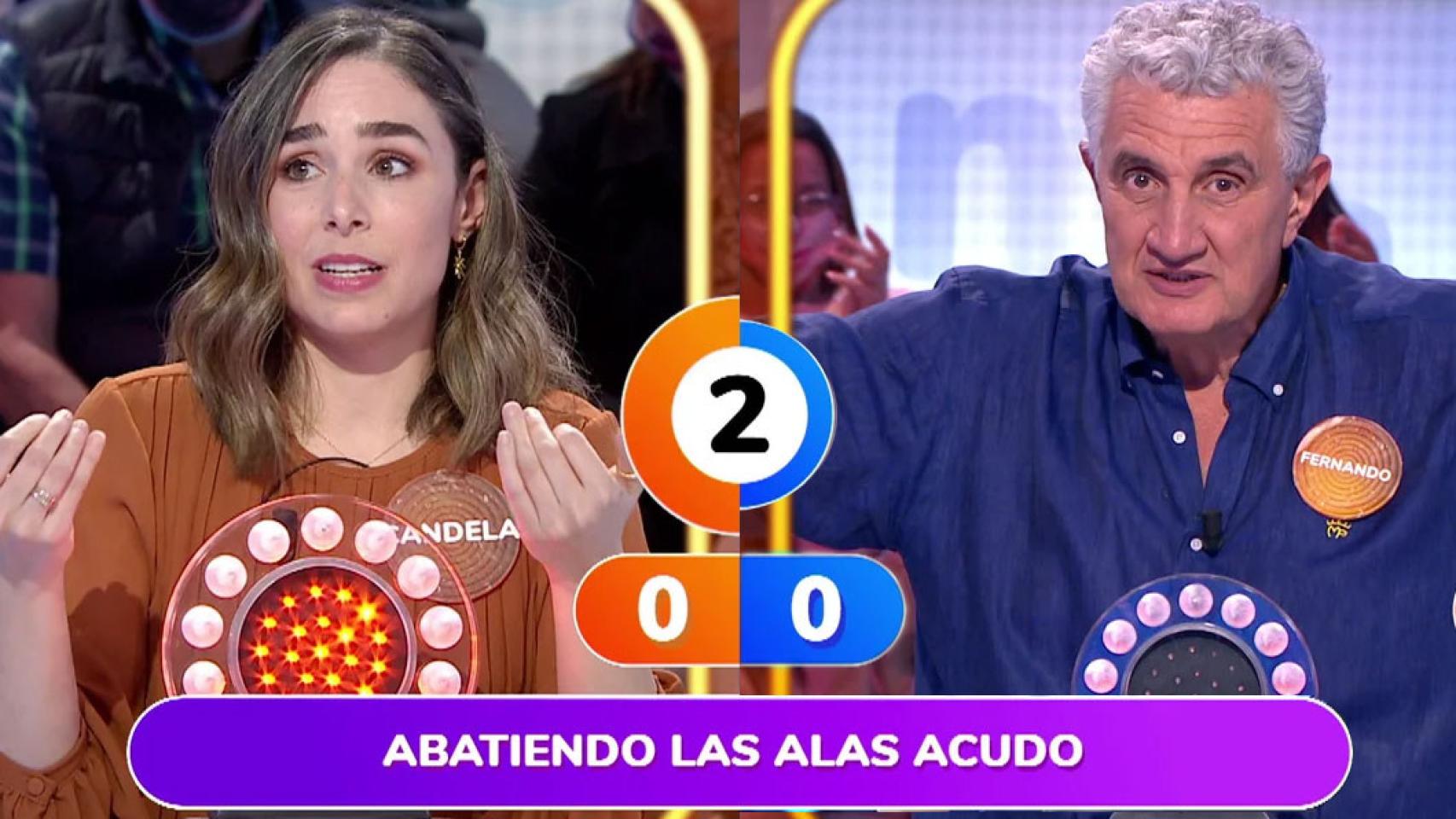 Candela Serrat y Fernando Romay en 'Pasapalabra'.