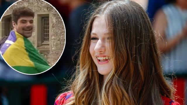 La princesa de Asturias junto a su amigo Gabriel en un fotomontaje de EL ESPAÑOL.