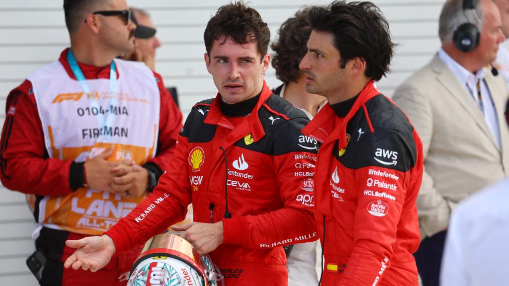 Charles Leclerc y Carlos Sainz, tras el Gran Premio de Miami.