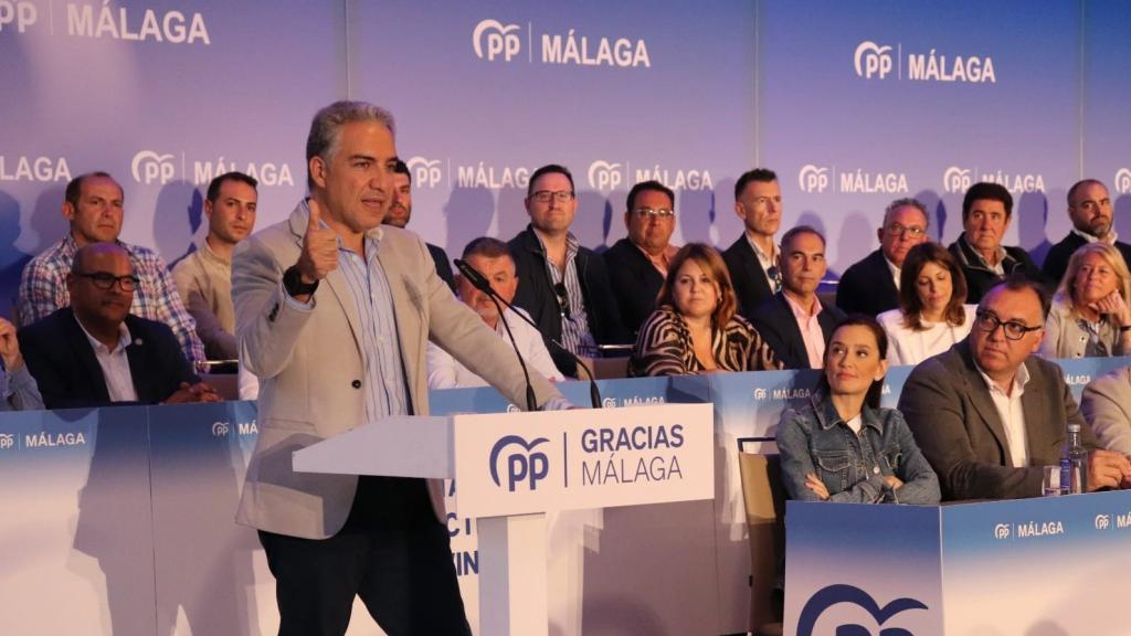Elías Bendodo durante su intervención en Málaga.