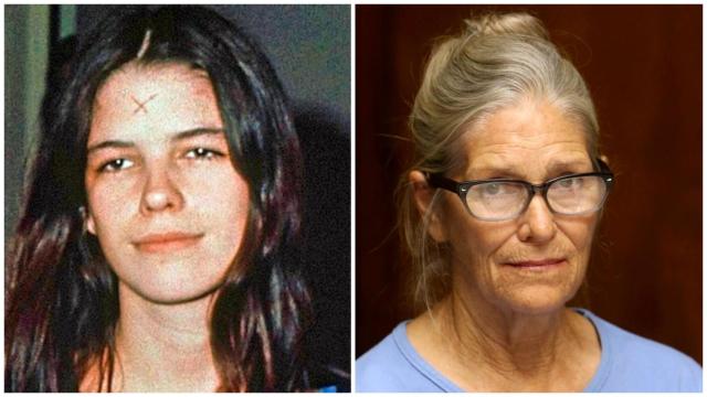 Leslie Van Houten en la década de los 70 y en la actualidad.