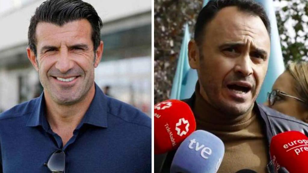 Luis Figo y Roberto Sotomayor en un fotomontaje.