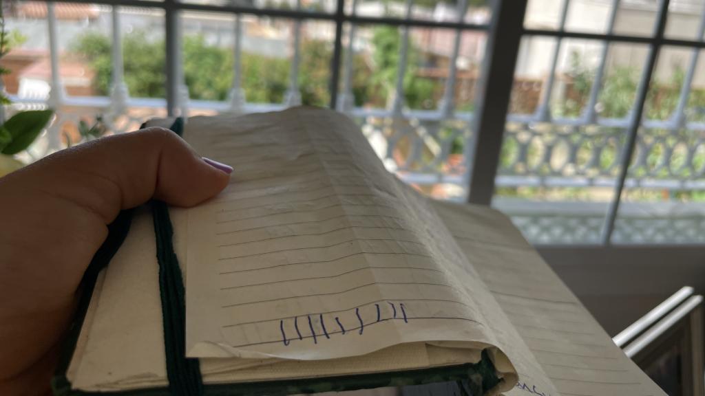 La libreta de Mariani y sus vistas al mar.
