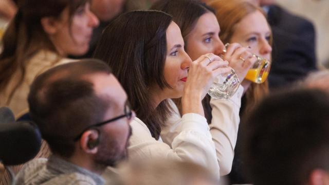 Los dirigentes de Podemos Pablo Echenique, Irene Montero, Ione Belarra y Lilith Vestringe.