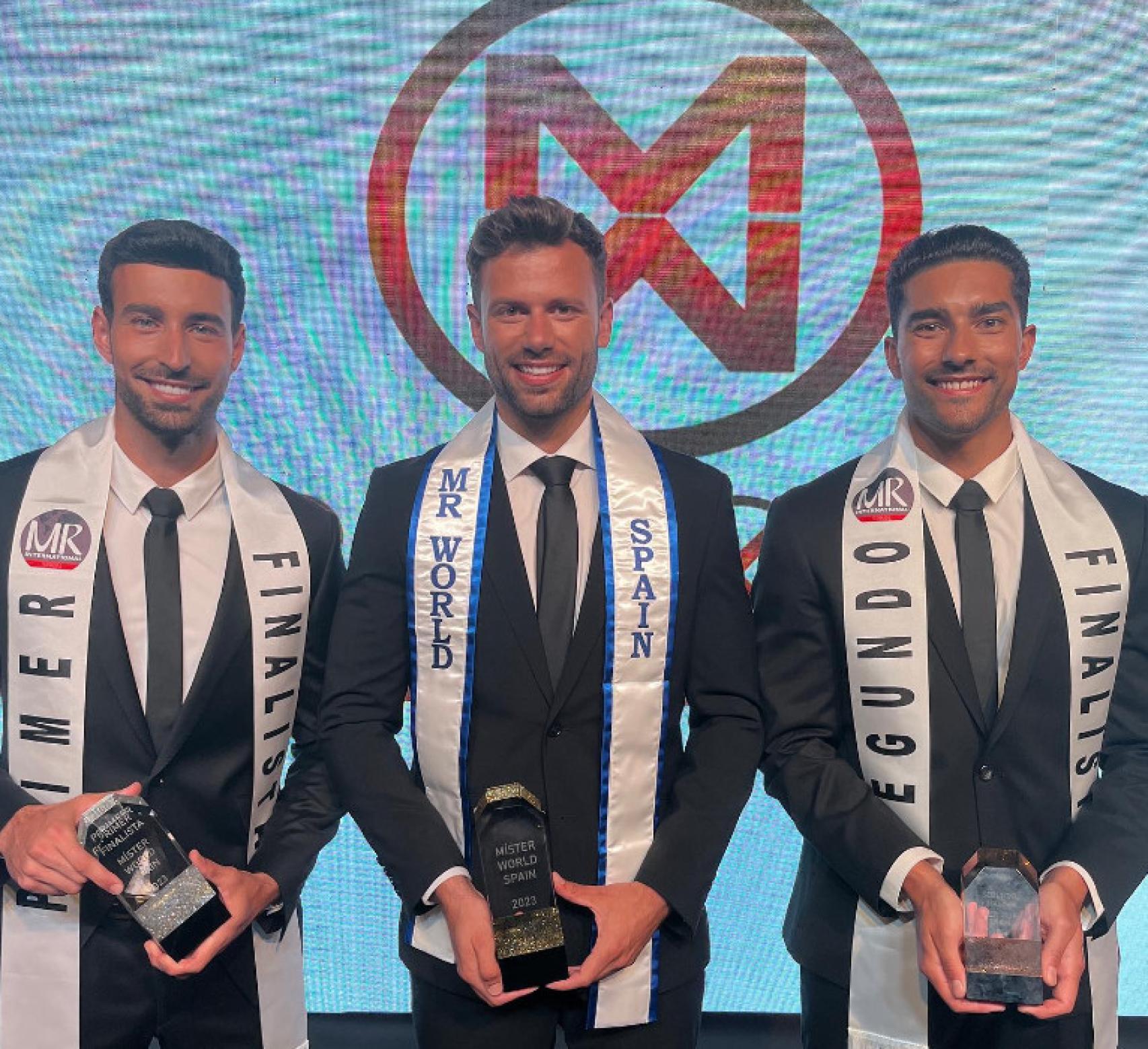 Toni Compan, José Calle y Sergio Martín, ganador, primer finalista y segundo finalista del certamen Míster Internacional España 2023
