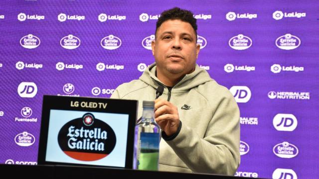 Ronaldo en la rueda de prensa en el estadio Zorrilla