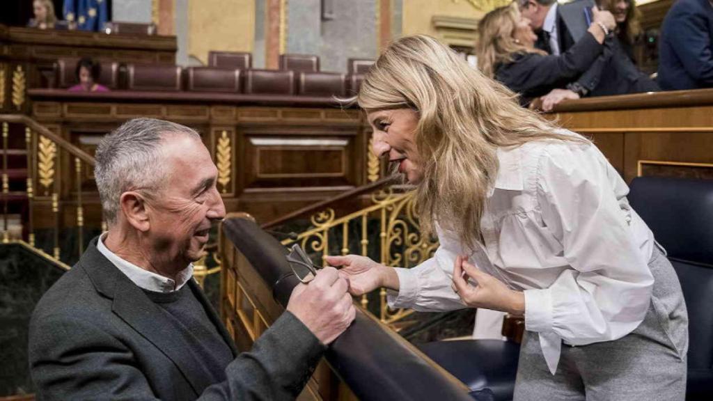 Joan Baldoví y Susana Díaz, en el Congreso. EP