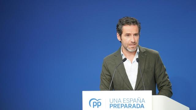 Borja Sémper, portavoz del PP, este lunes en rueda de prensa.