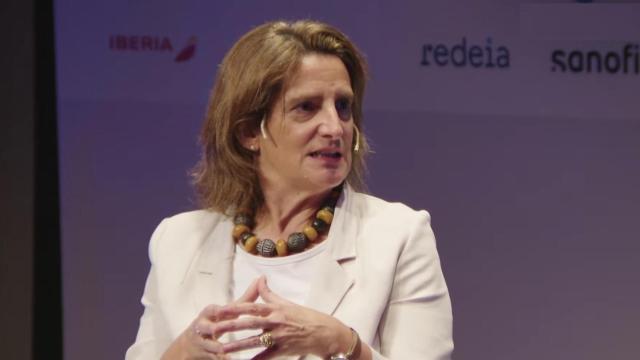 Teresa Ribera, vicepresidenta tercera y ministra para la Transición Ecológica, en una entrevista.
