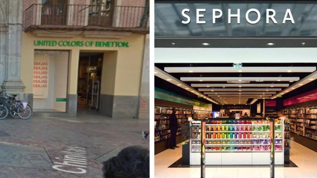 Un montaje de la tienda que cierra y la próxima que abrirá
