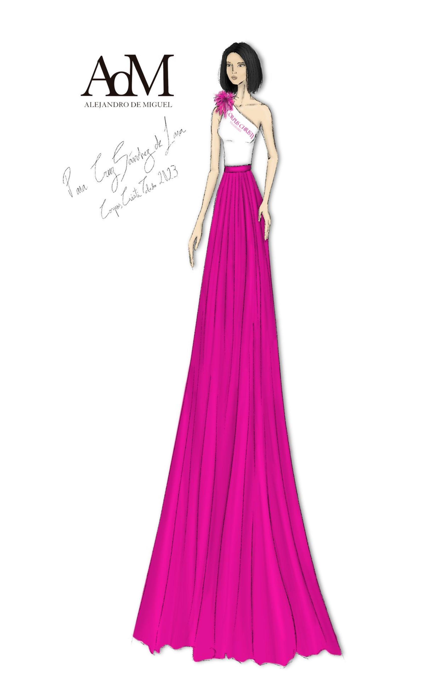 El boceto del vestido.