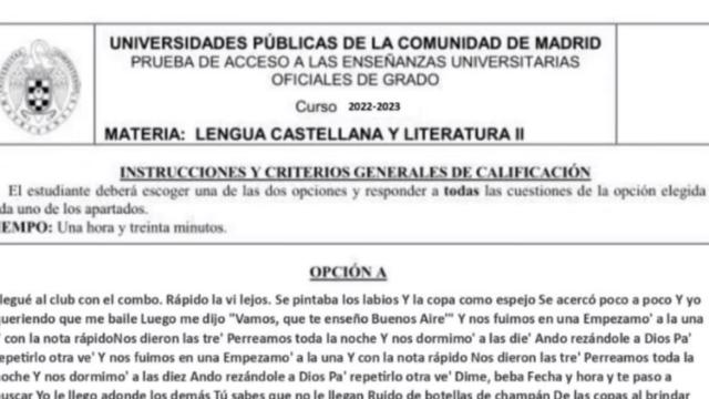 Twitter 'filtra' un examen de Lengua de la EBAU y se hace viral: no es lo que te esperas
