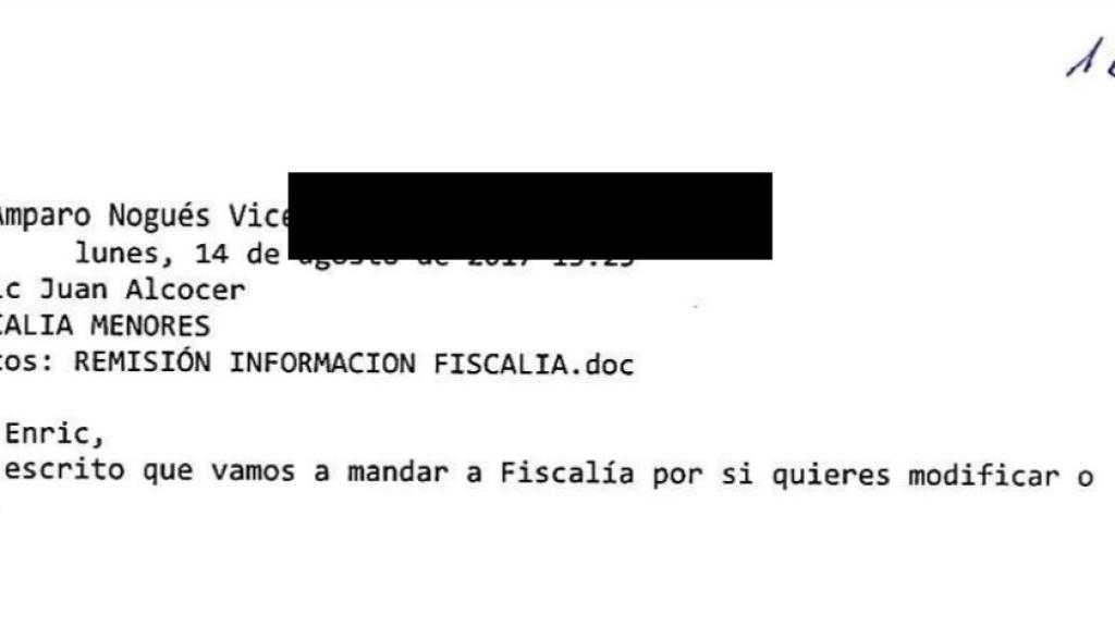 Correo hallado por la Policía.