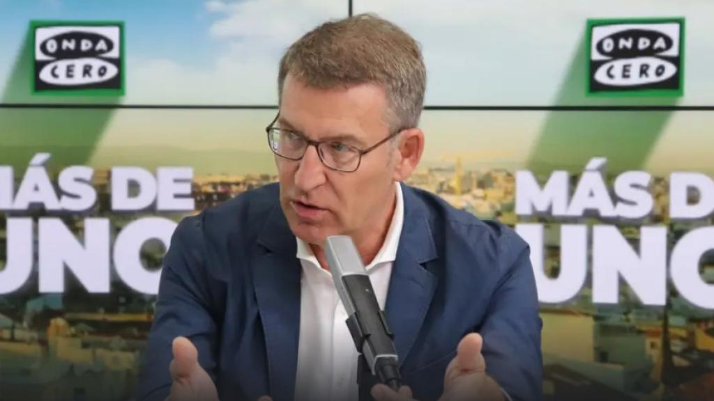 El líder del PP y candidato a la Presidencia del Gobierno, Alberto Núñez Feijóo, este martes en Onda Cero.