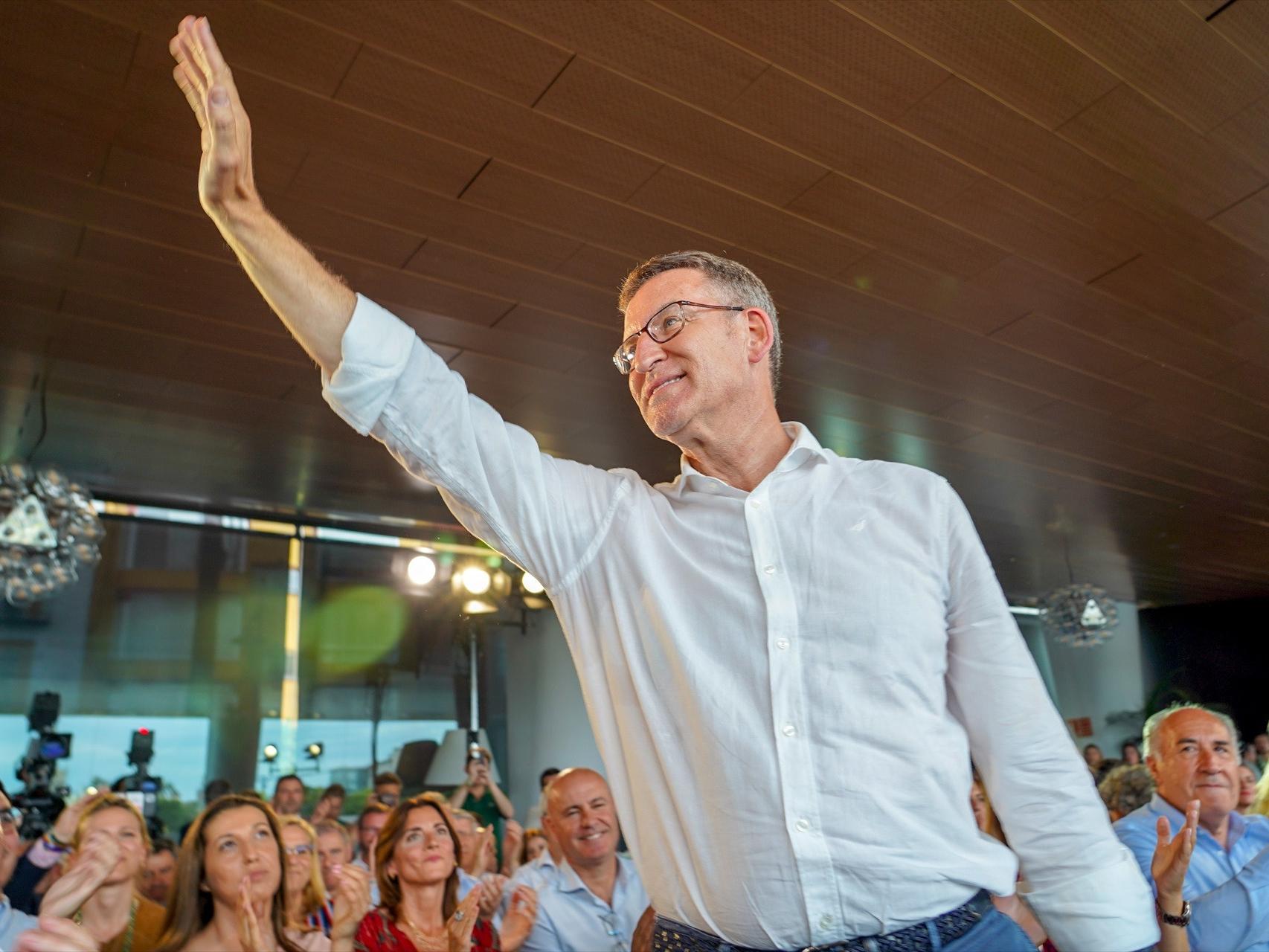 Alberto Núñez Feijóo, este martes en un acto del PP en Sevilla.