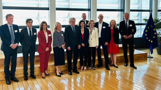 Reunión entre las operadoras de telecomunicaciones pertenecientes a ETNO y el comisario europeo de Mercado Interior, Thierry Breton.