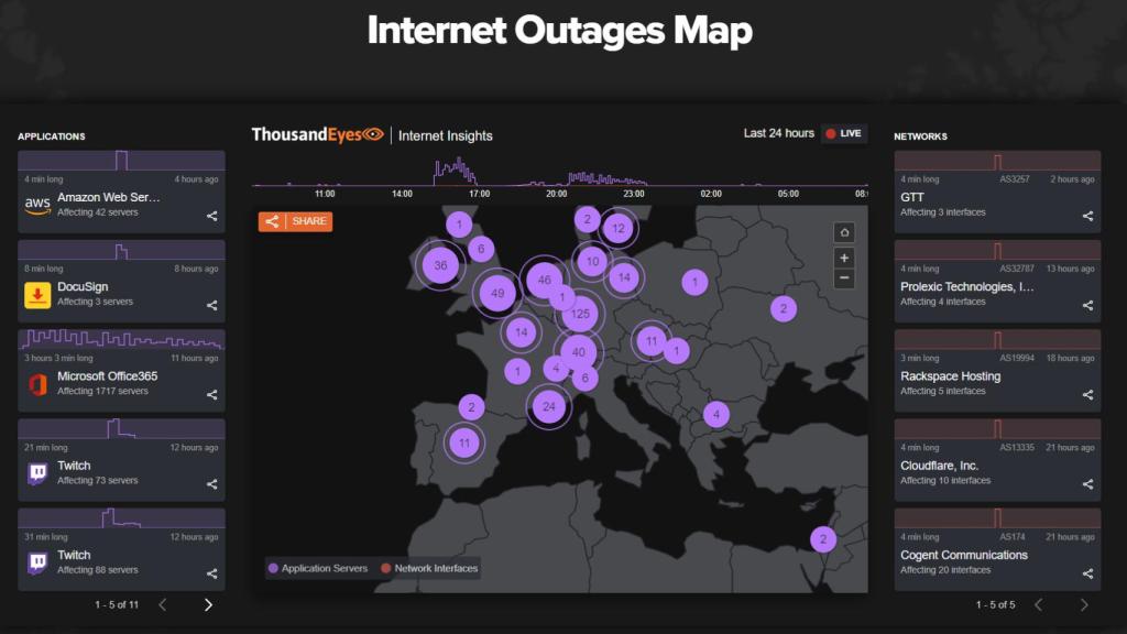 Internet Outages Map