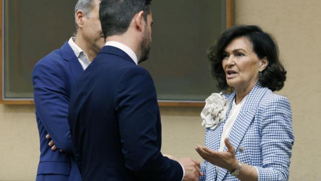 Carmen Calvo este miércoles en la Comisión Permanente del Congreso de los Diputados.