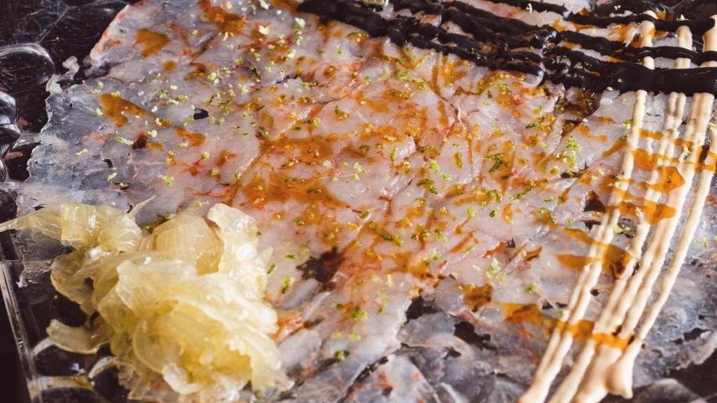 Carpaccio de gambas.