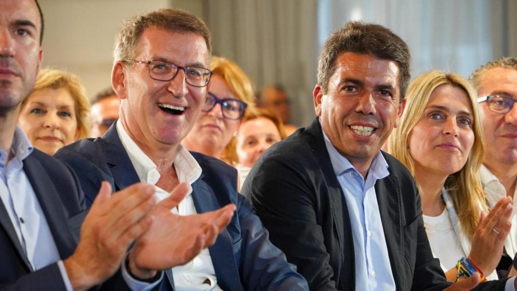 Feijóo, este miércoles junto a Carlos Mazón en Valencia. EE