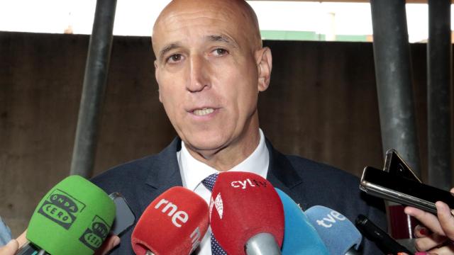 El alcalde de León, José Antonio Diez, durante su intervención de este miércoles en la capital leonesa.