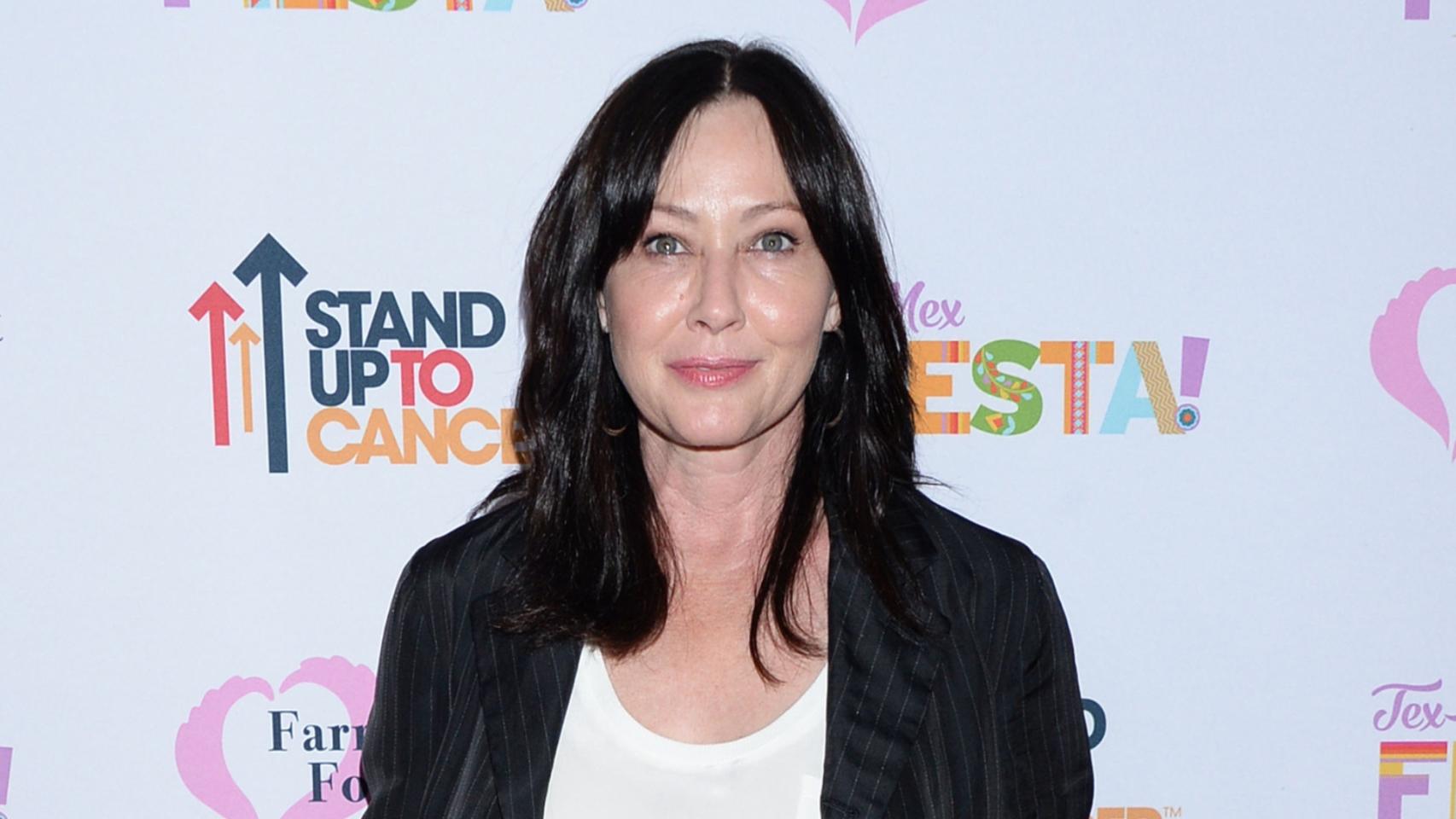 La actriz Shannen Doherty en Farrah Fawcett Foundation Tex-Mex Party en Beverly Hills, Estados Unidos.