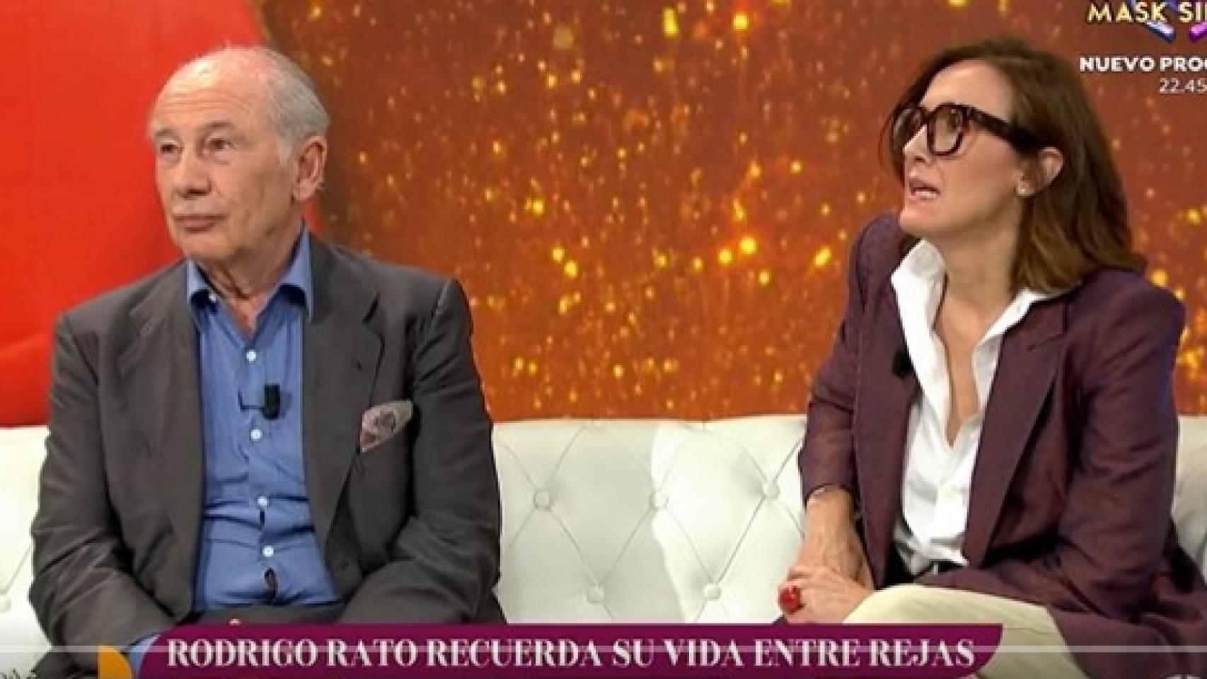 Rodrigo Rato y Alicia González, en una entrevista con Sonsoles Ónega.