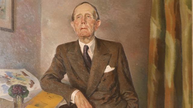 Azorín en el retrato del pintor Genaro Lahuerta