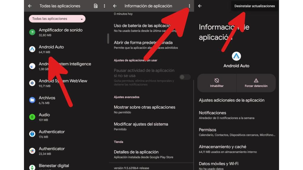 Cómo desinstalar las actualizaciones de Android Auto