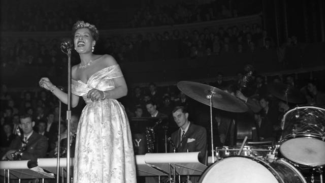 Billie Holiday en el  Albert Hall, Inglaterra, 1954.