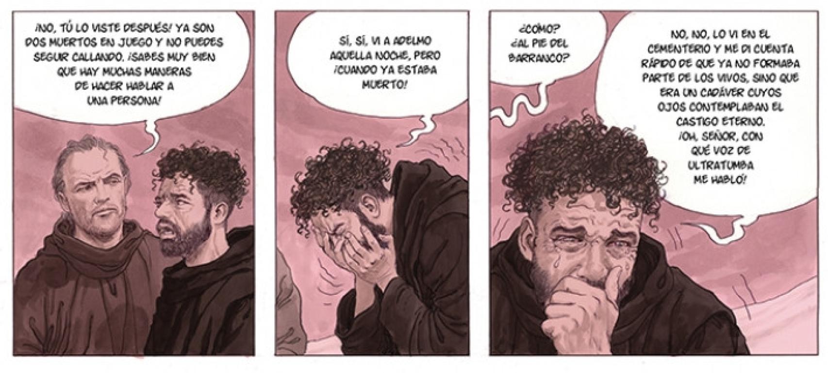 Viñetas de 'El nombre de la rosa', de Milo Manara (Lumen)