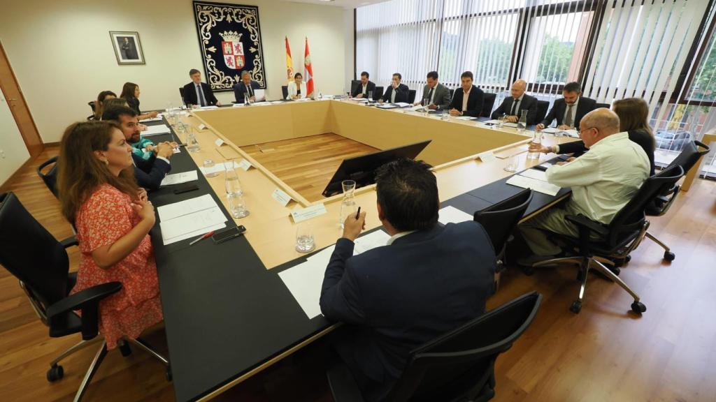 Imagen de la reunión de la Junta de Portavoces de este jueves.