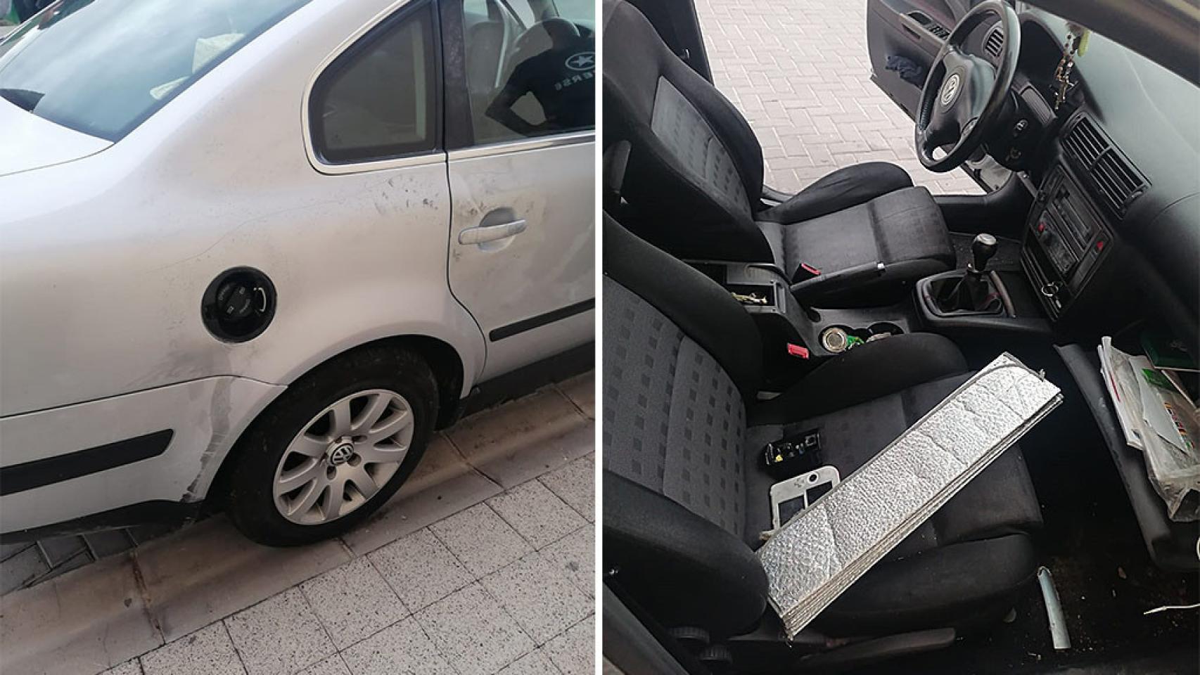 Destrozos en el coche de Tamara