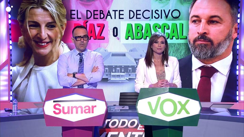 'Todo es mentira' propone un debate cara a cara entre Yolanda Díaz (Sumar) y Santiago Abascal (Vox)