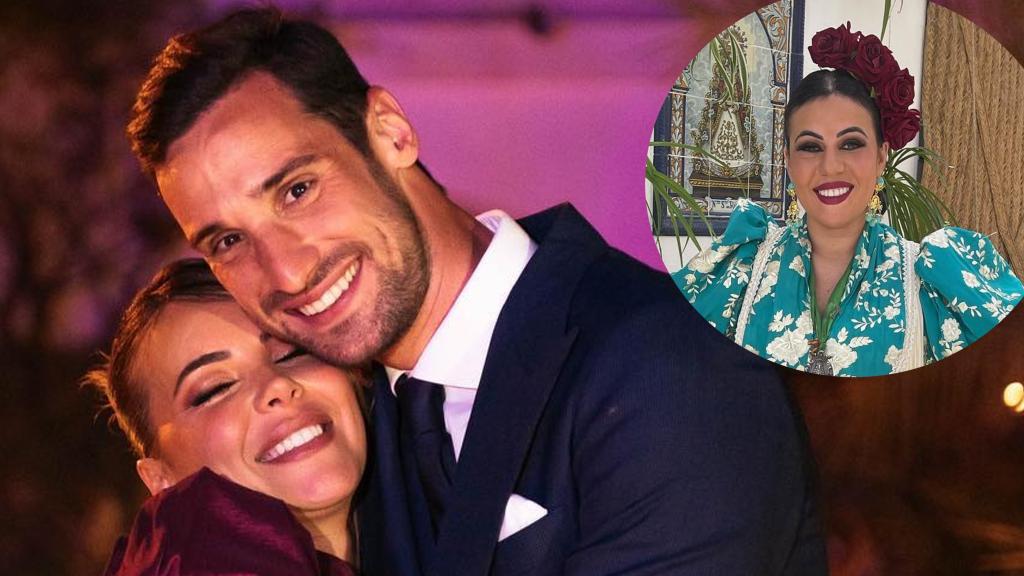 Alba Silva junto a su razón de amor, Sergio Rico, y una de sus hermanas, Rocío, en un montaje de EL ESPAÑOL.