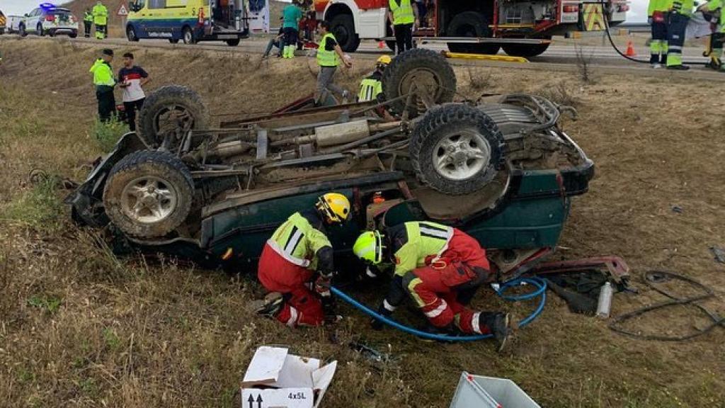Accidente en Maqueda (Toledo). Foto: Consorcio Provincial de Extinción de Incendios y Salvamentos de Toledo.