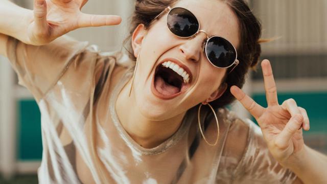 Una mujer feliz.