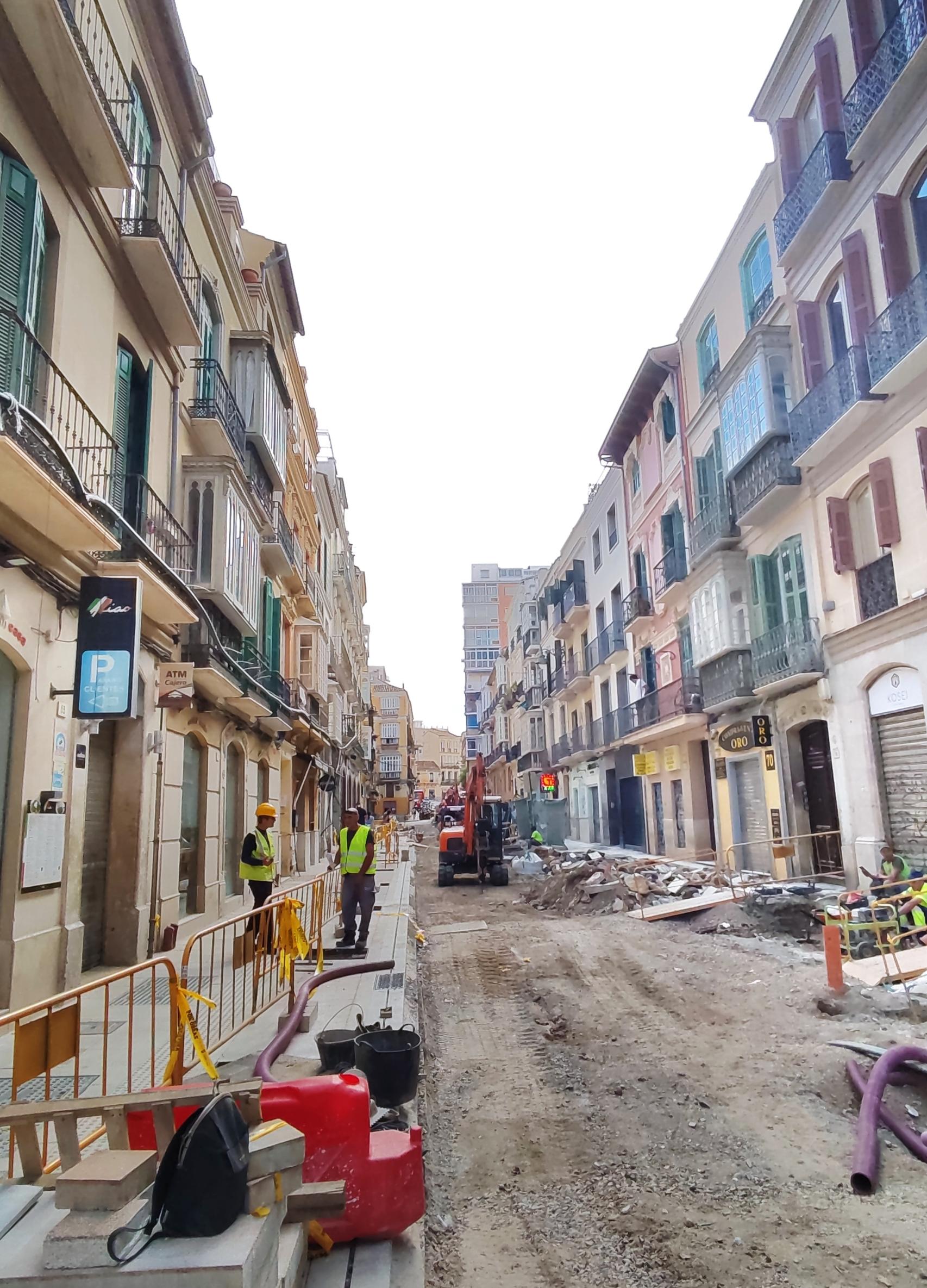 Zona en obras de la calle Carretería.