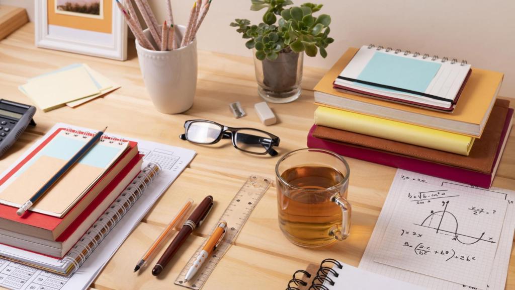 Una mesa ideal para estudiar.
