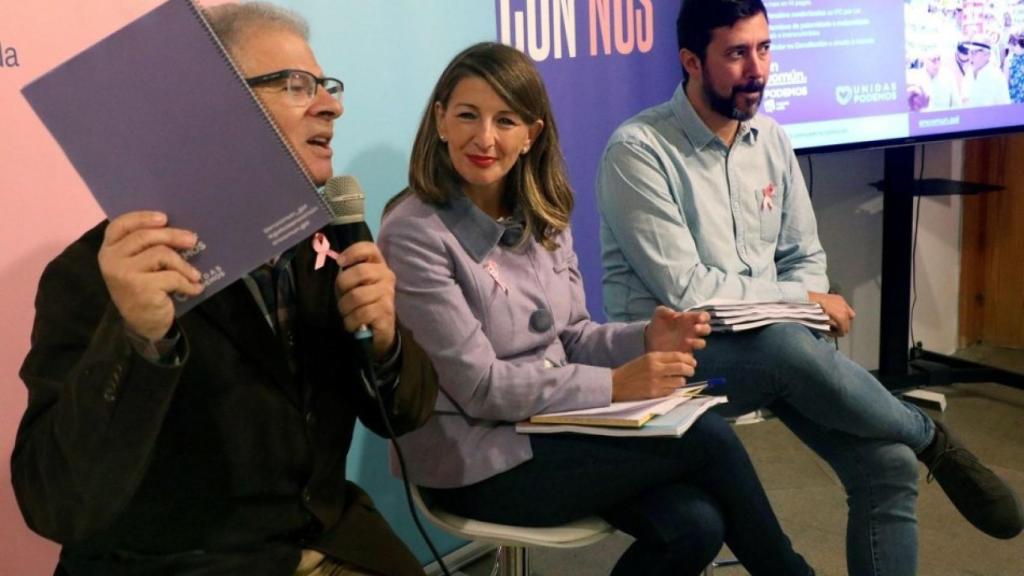 Manuel Lago, Yolanda Díaz y Antón Gómez-Reino en una imagen de archivo.