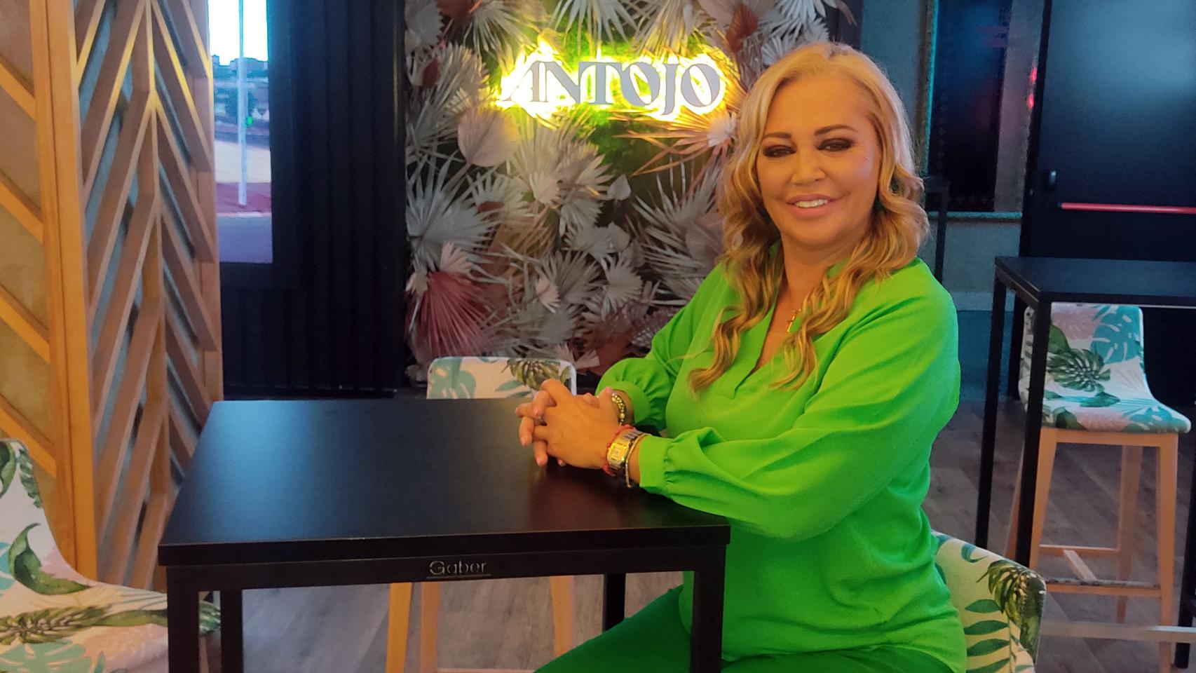 Belén Esteban, en la presentación de su nuevo gazpacho en Málaga.