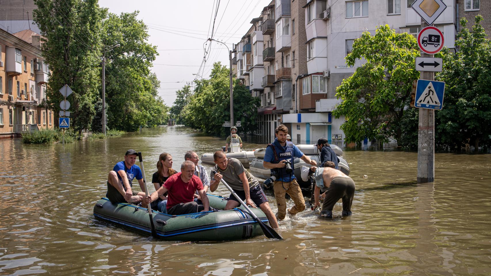 Jersón, durante la primera jornada de evacuaciones.