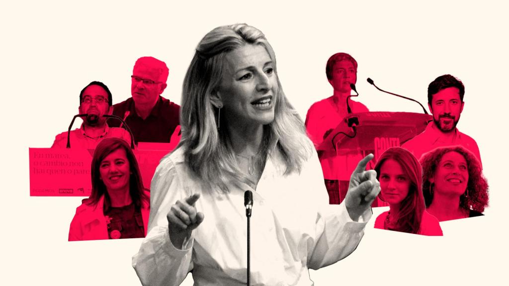 Yolanda Díaz rodeada de su legión gallega.