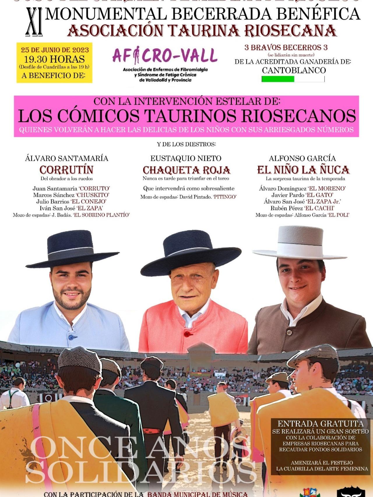 Cartel de la becerrada en Rioseco