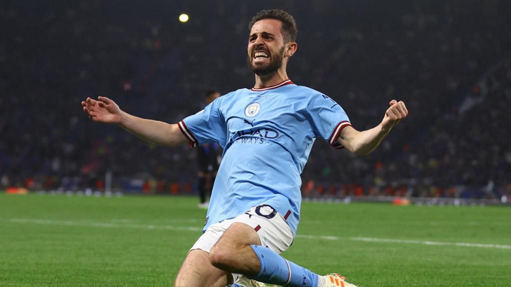 Bernardo Silva celebra el gol de manera muy efusiva.