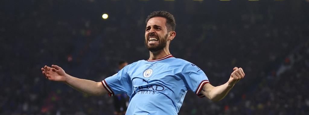 Bernardo Silva celebra el gol de manera muy efusiva.